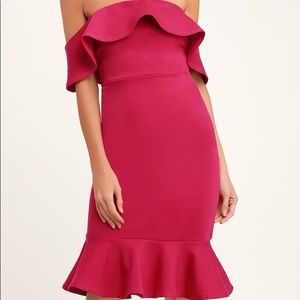 Off-the-Shoulder Bodycon Midi Dress- Lulu's